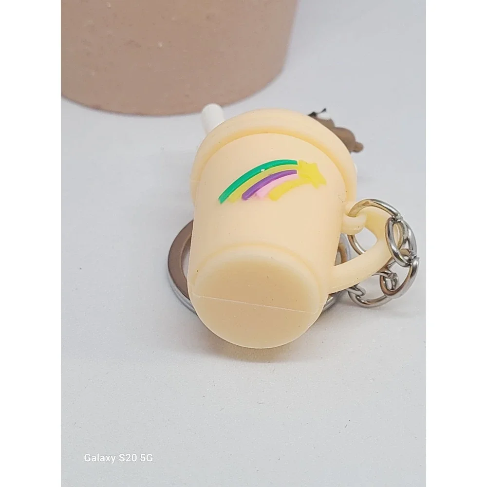Cute Boba Drink Keychain Rainbow Bear‎ Charm Cup Bag Accessory NEW 2.0 Inches